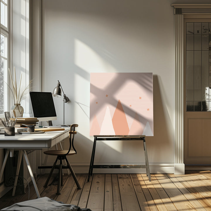 "Blush Mountains" Wrapped Canvas Wall Art