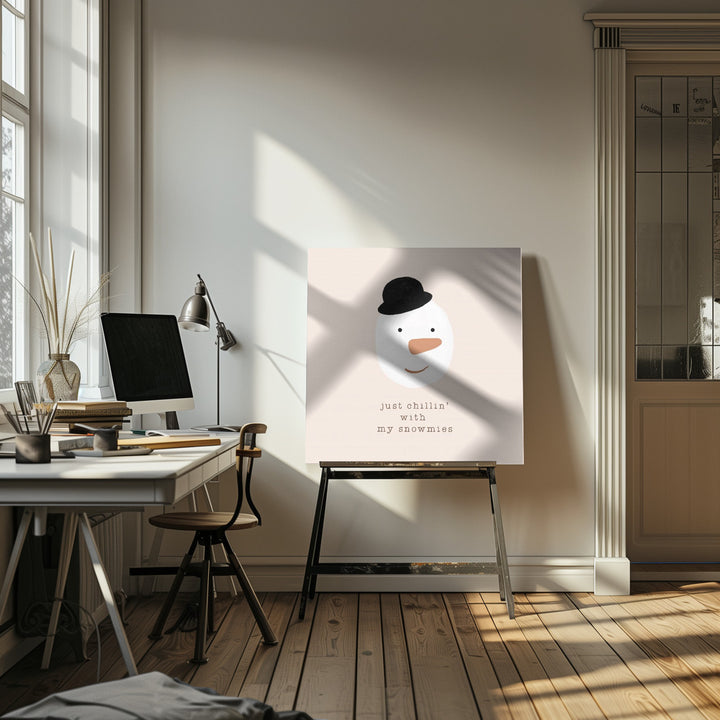 "Chilling With My Snowmies" Wrapped Canvas Wall Art