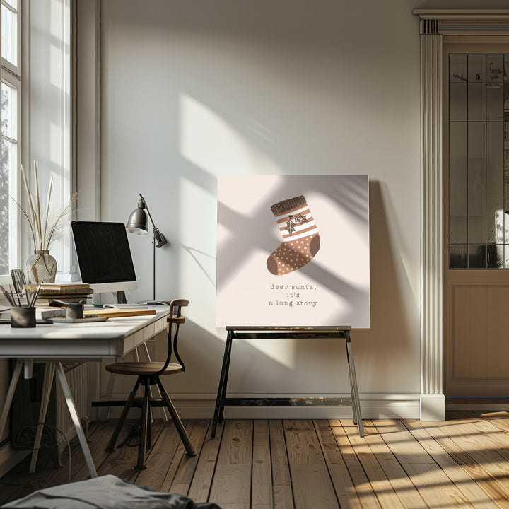 "Dear Santa It's a Long Story" Wrapped Canvas Wall Art