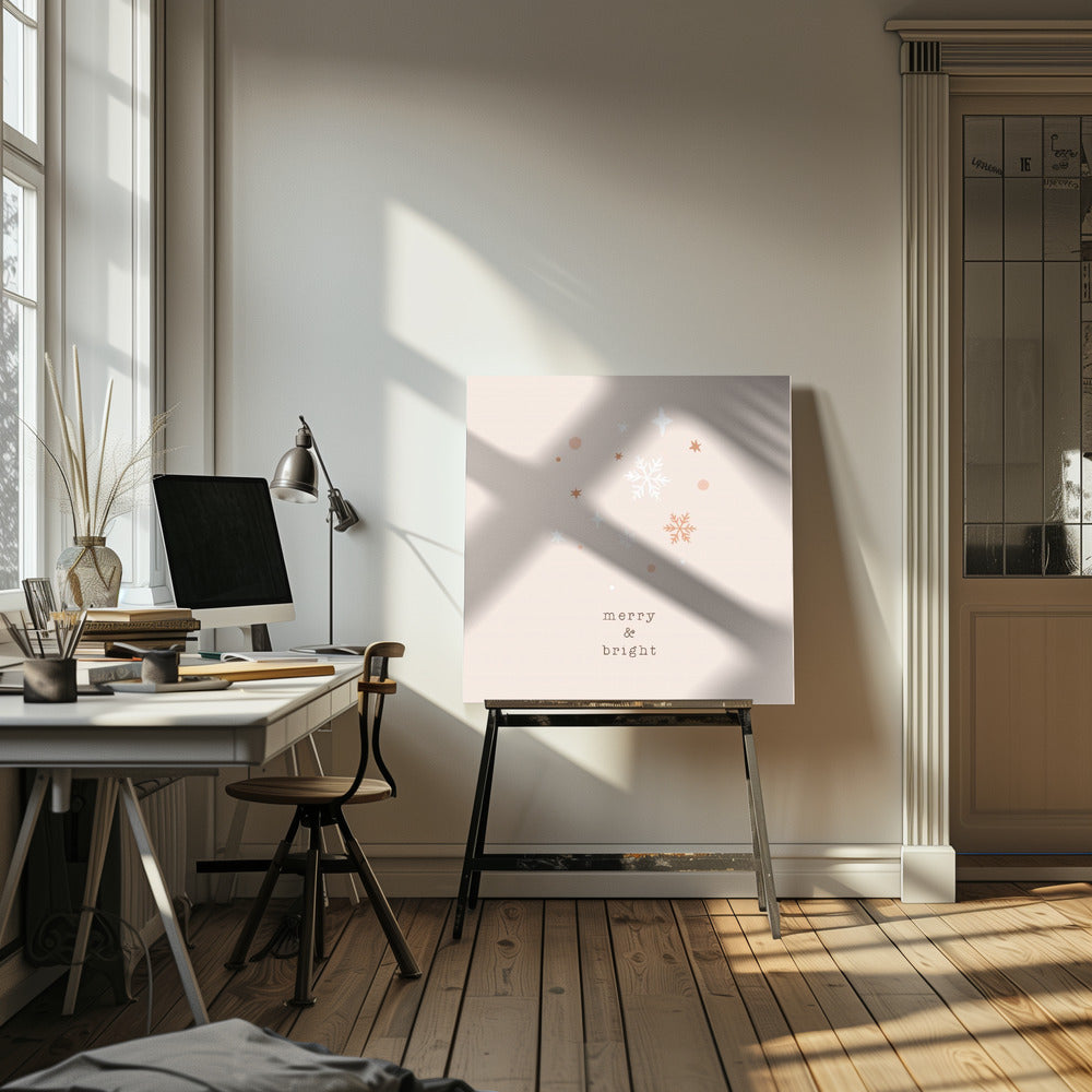 "Merry a Bright" Wrapped Canvas Wall Art