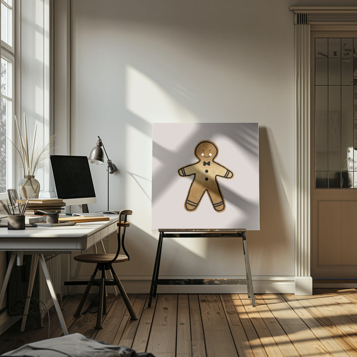 "Xmas Gingerbread Man" Wrapped Canvas Wall Art