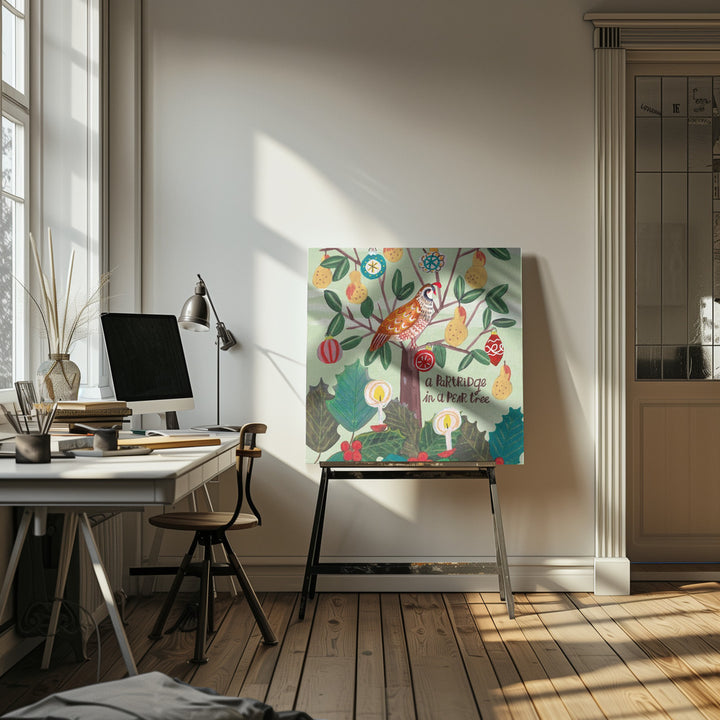 "A Partridge in a Pear tree" Wrapped Canvas Wall Art