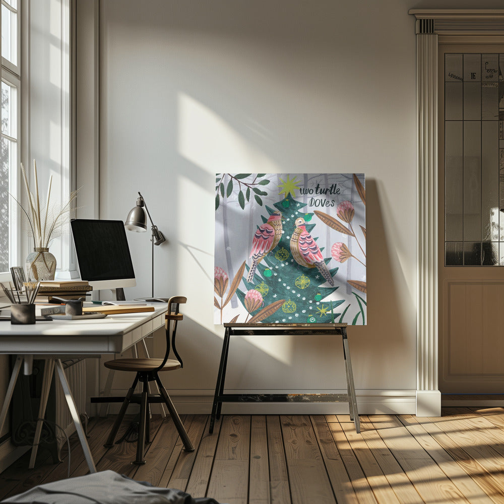 "Two turtle Doves" Wrapped Canvas Wall Art