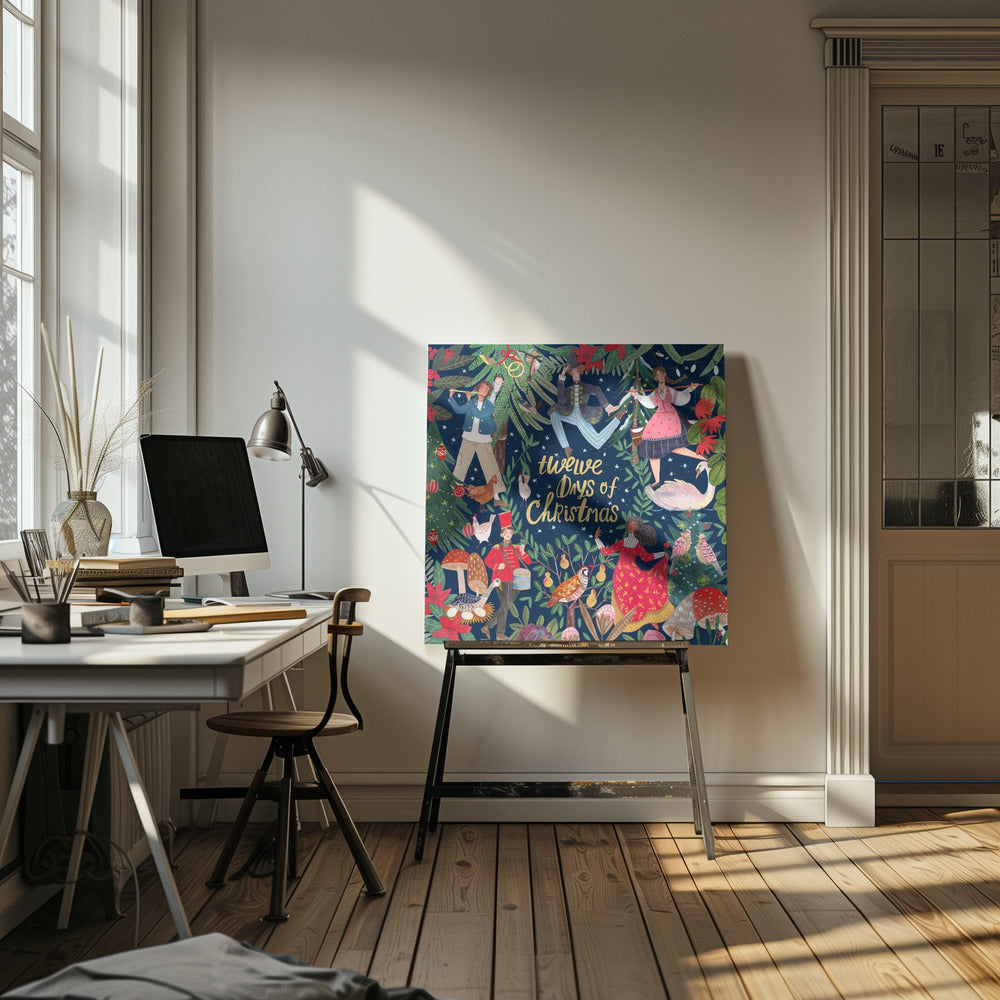 "Twelve Days of Christmas" Wrapped Canvas Wall Art