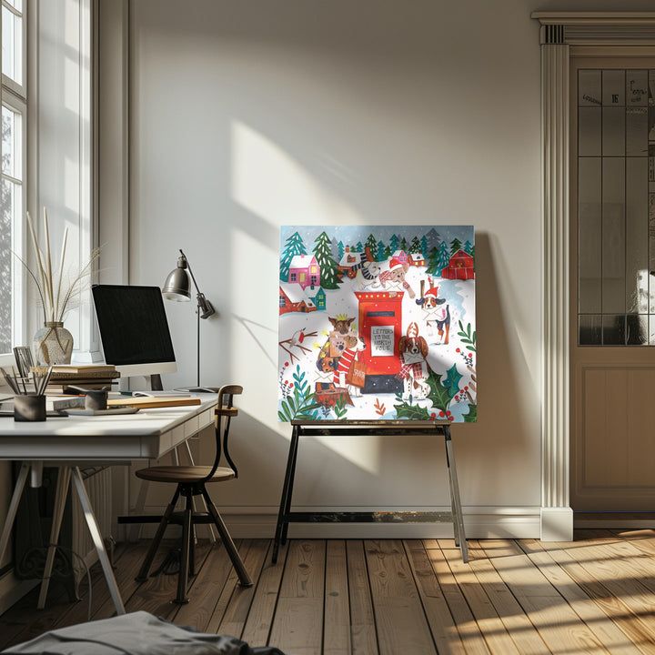 "Christmas post" Wrapped Canvas Wall Art