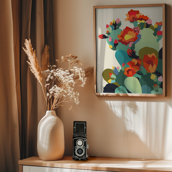 "How Cactus Got Its Groove Back" Framed Textured Wall Art