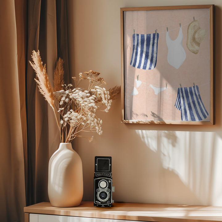 "After the swim" Framed Textured Wall Art