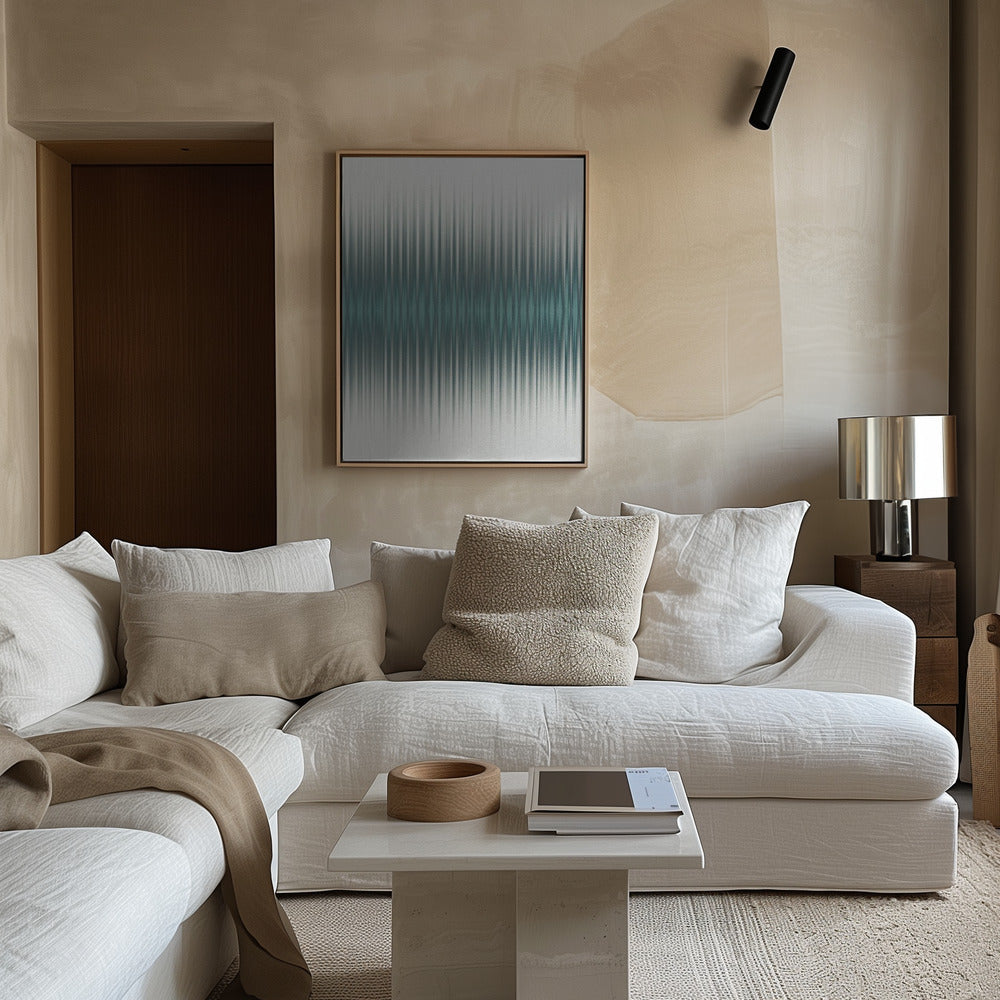 "Euphoria - White and Green" Framed Canvas Wall Art by Alma Studio