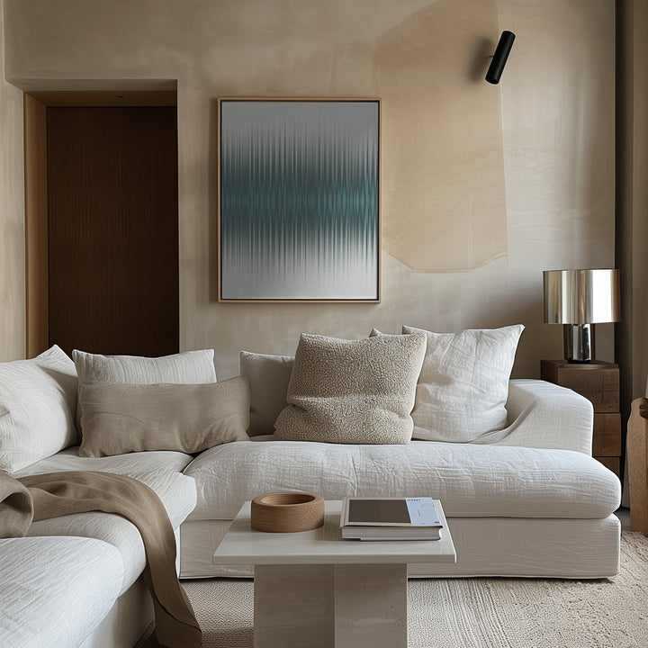 "Euphoria - White and Green" Framed Canvas Wall Art by Alma Studio