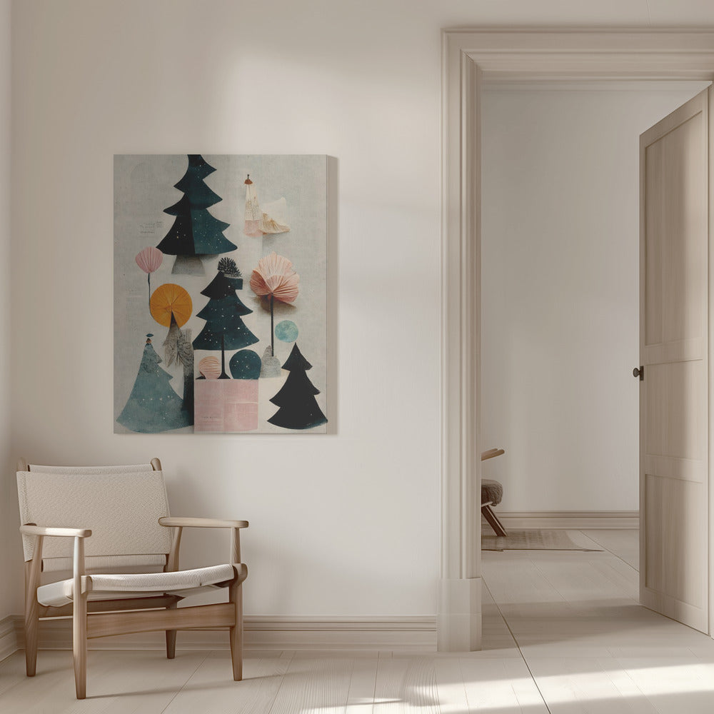 "Cute Pine Tree Composition" Wrapped Canvas Wall Art