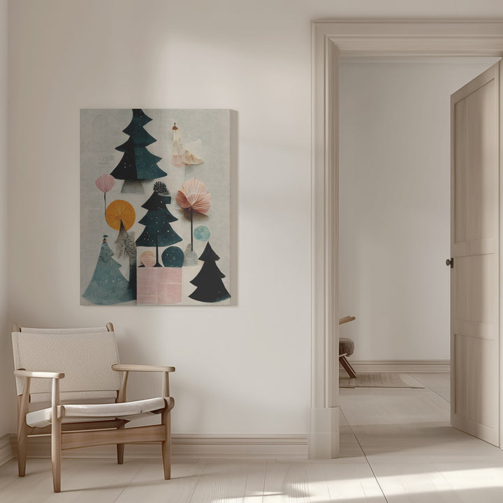 "Cute Pine Tree Composition" Wrapped Canvas Wall Art