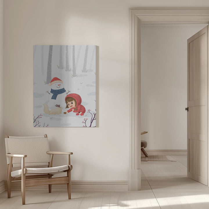 "Joyful Winter" Wrapped Canvas Wall Art