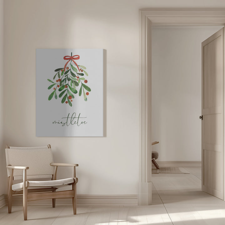 "Christmas Mistletoe" Wrapped Canvas Wall Art