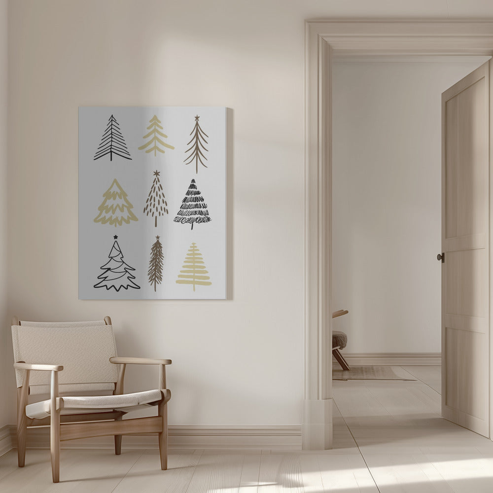 "Christmas Trees 2" Wrapped Canvas Wall Art