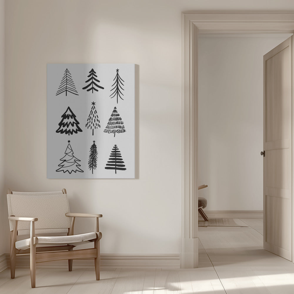 "Christmas Trees 3" Wrapped Canvas Wall Art