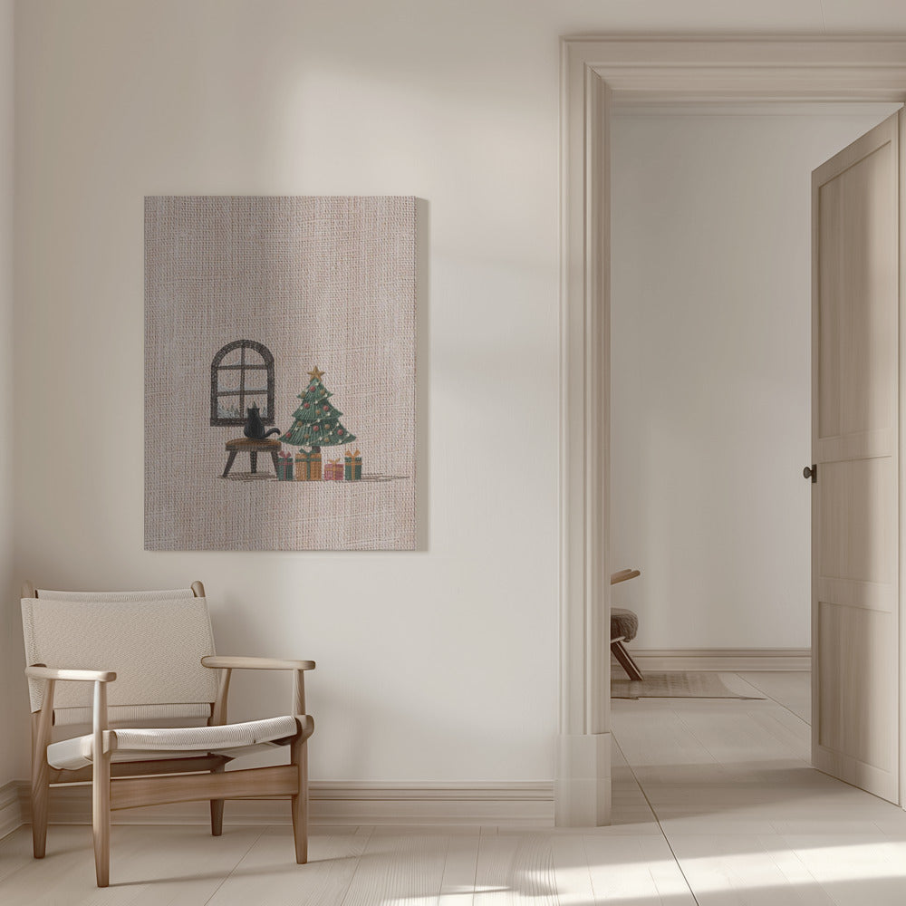 "Cats in Cozy room" Wrapped Canvas Wall Art