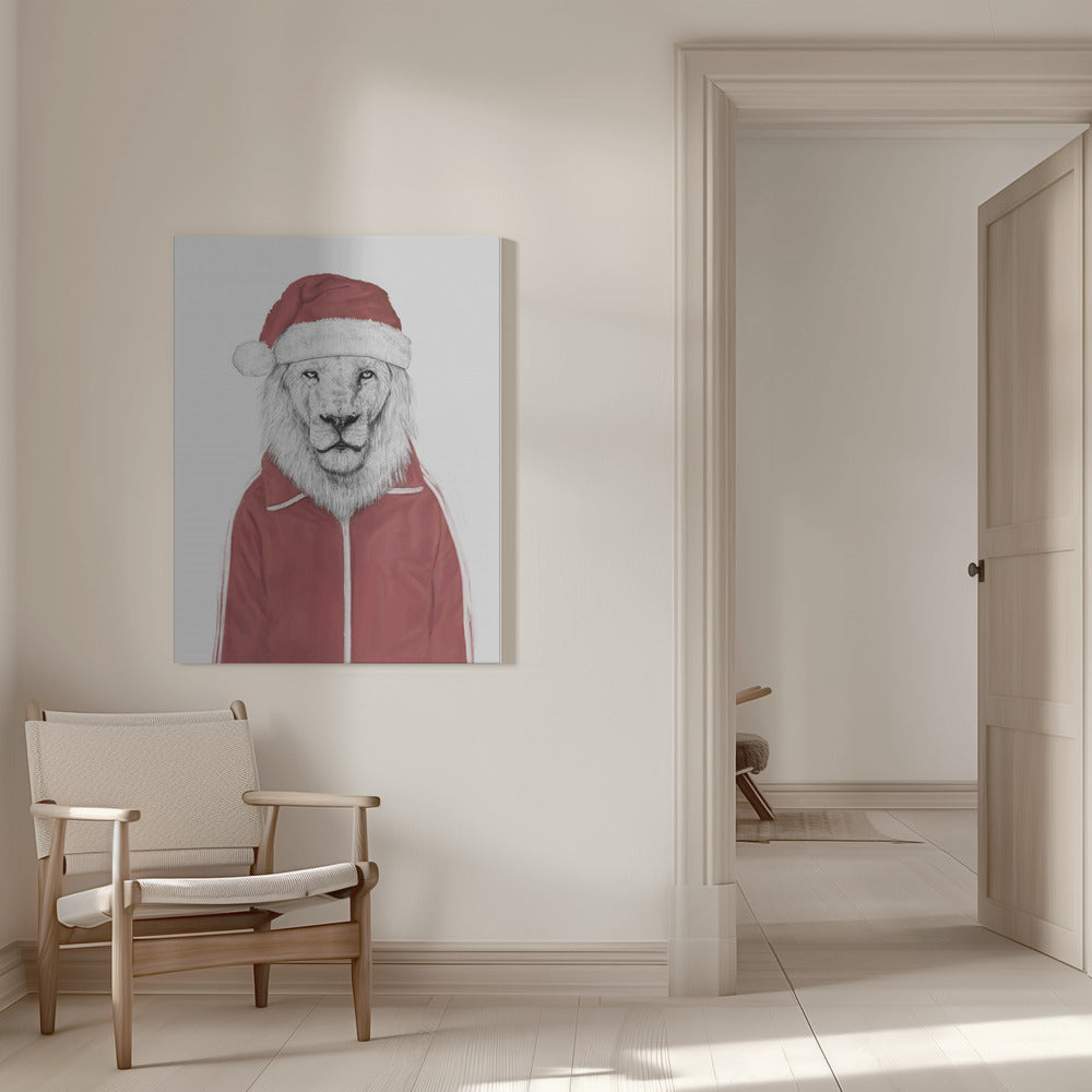 "Santa lion" Wrapped Canvas Wall Art