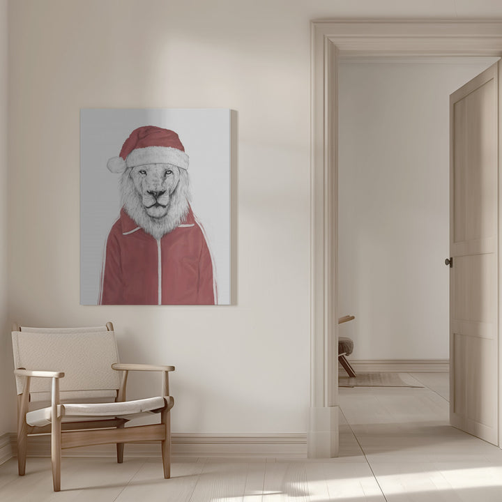 "Santa lion" Wrapped Canvas Wall Art