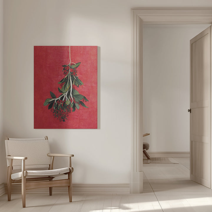 "Painted Mistletoe" Wrapped Canvas Wall Art