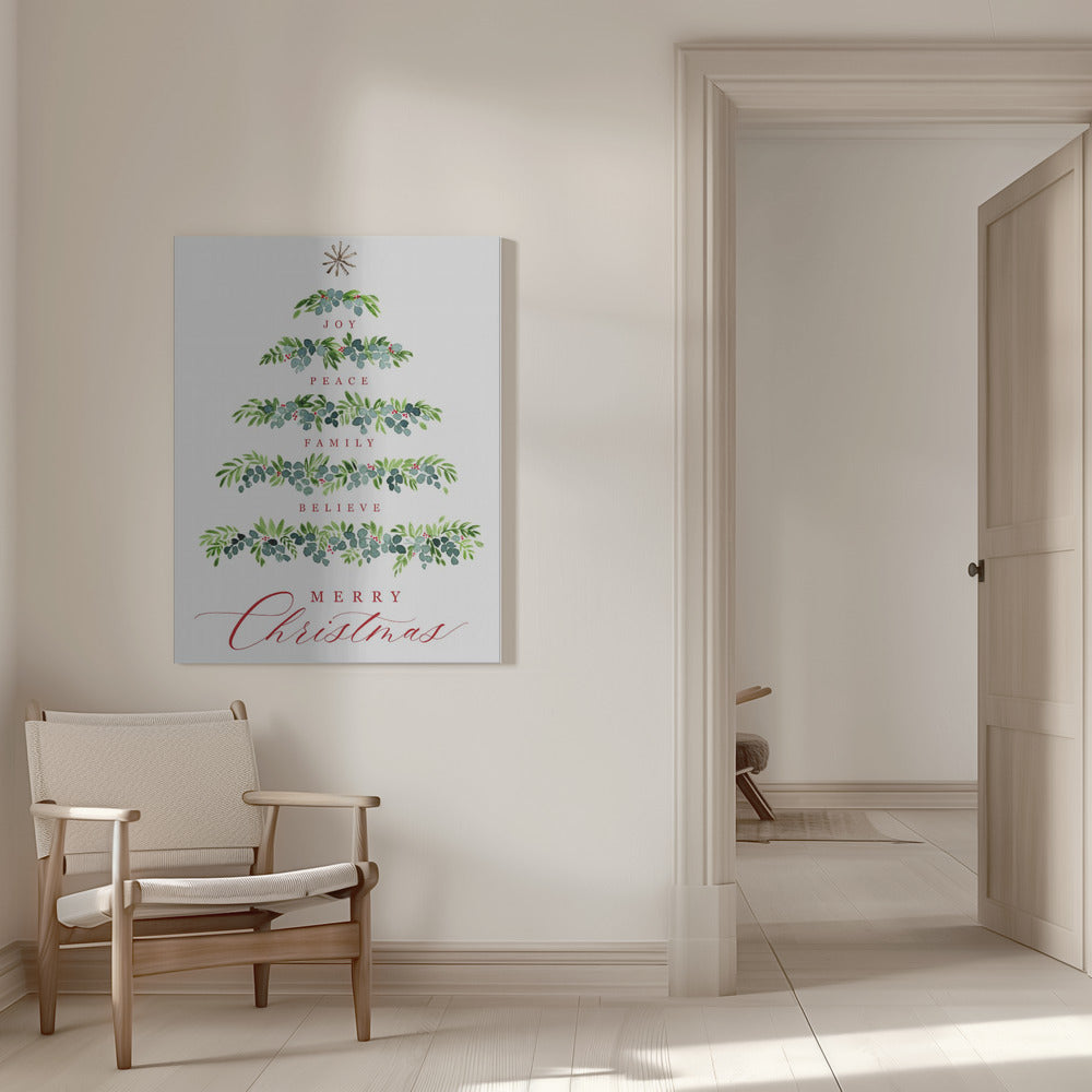 "Christmas tree of wishes" Wrapped Canvas Wall Art