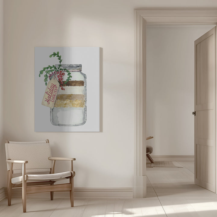 "Holiday cookies in a jar" Wrapped Canvas Wall Art