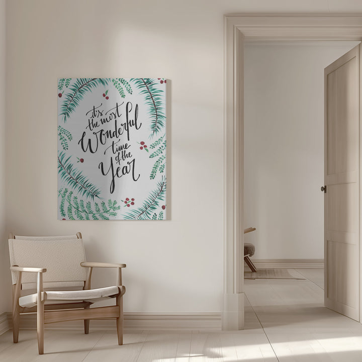 "Most wonderful time of the year" Wrapped Canvas Wall Art