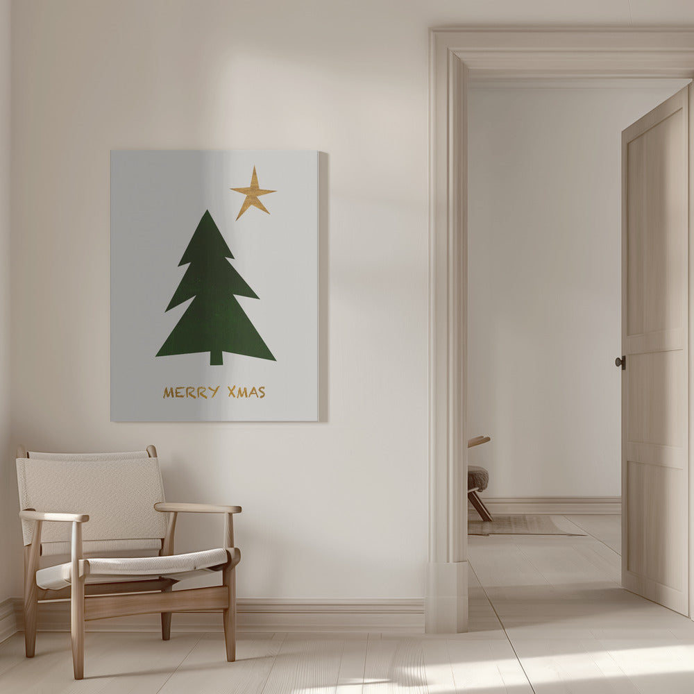 "Merry Xmas" Wrapped Canvas Wall Art