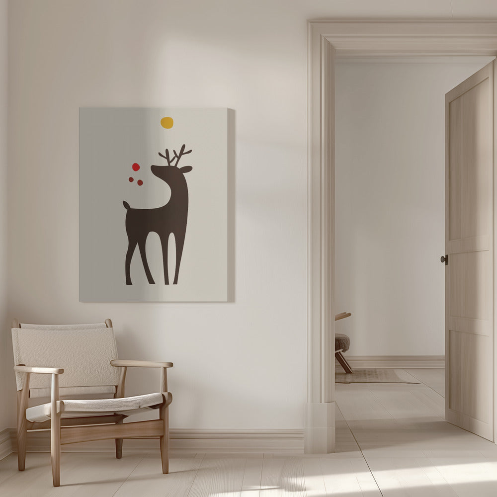 "Rudolph Searching for His Nose" Wrapped Canvas Wall Art