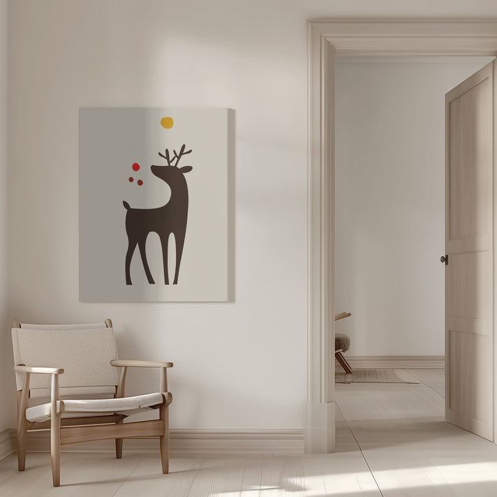 "Rudolph Searching for His Nose" Wrapped Canvas Wall Art
