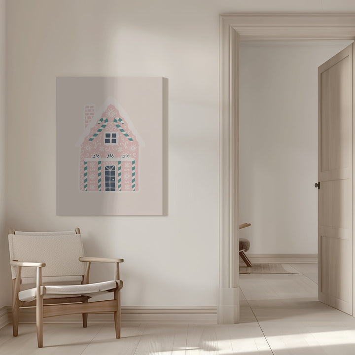"Christmas Gingerbread House" Wrapped Canvas Wall Art