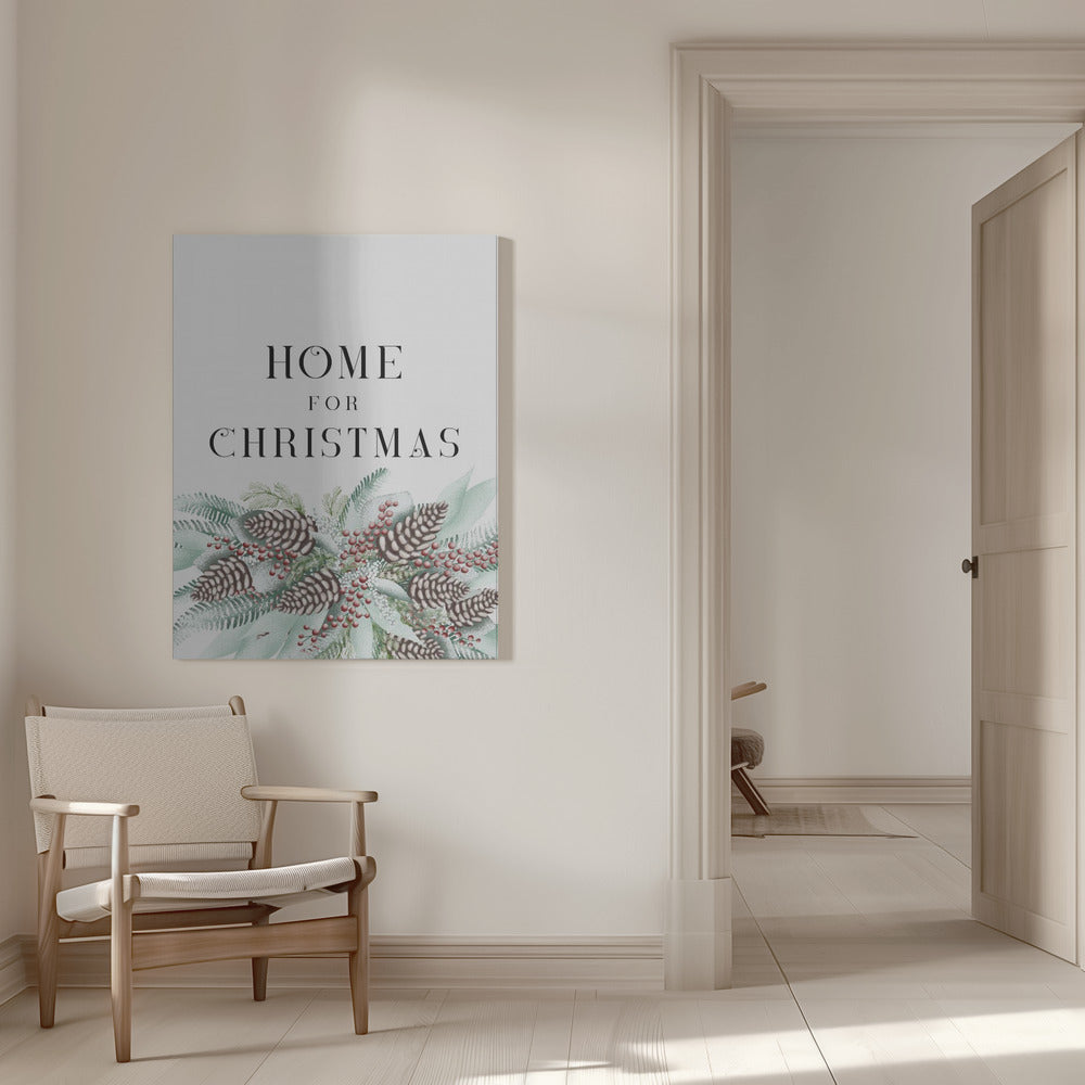 "Home for Christmas" Wrapped Canvas Wall Art