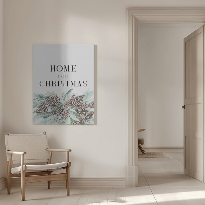 "Home for Christmas" Wrapped Canvas Wall Art