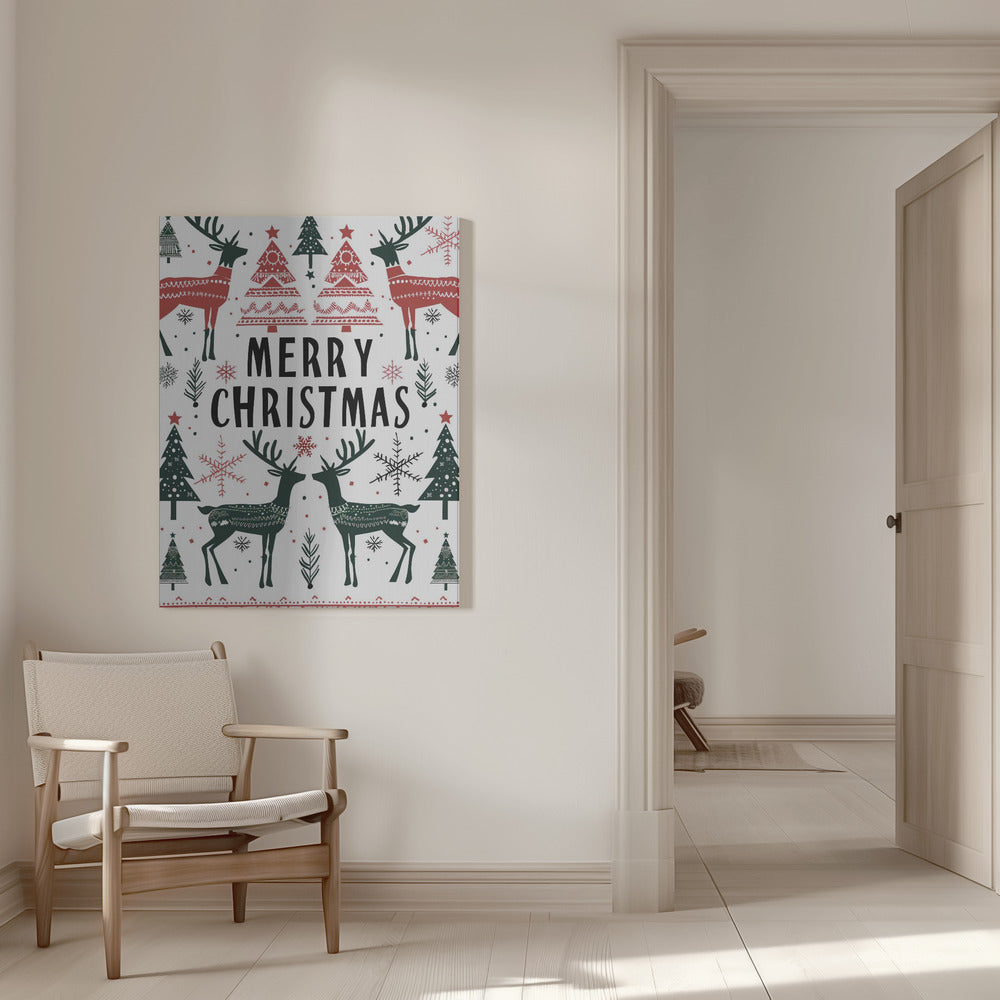 "Merry Christmas No 2" Wrapped Canvas Wall Art