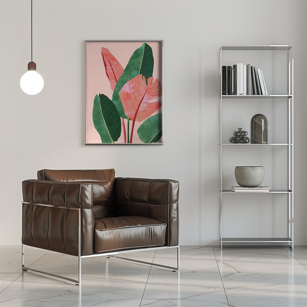 "Blush Tropical" Framed Textured Wall Art