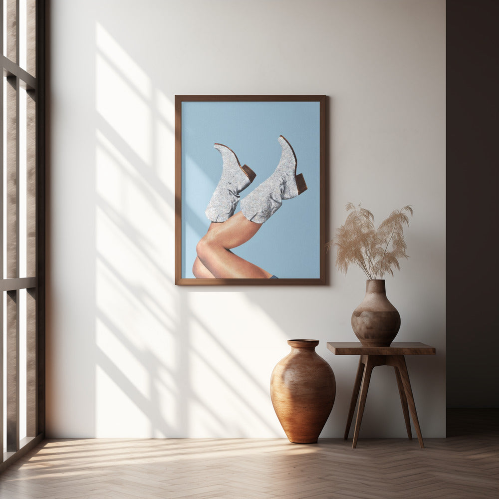 "These Boots Glitter" Framed Textured Wall Art