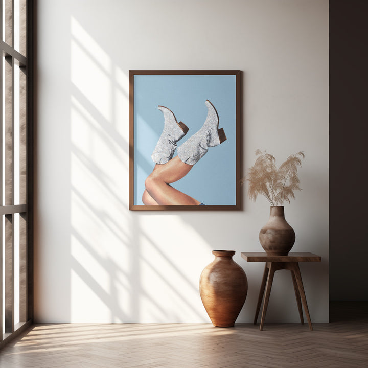"These Boots Glitter" Framed Textured Wall Art