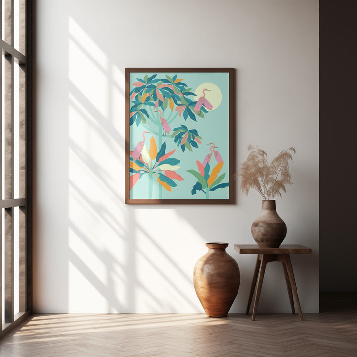 "Drawn To the Moon" Framed Textured Wall Art