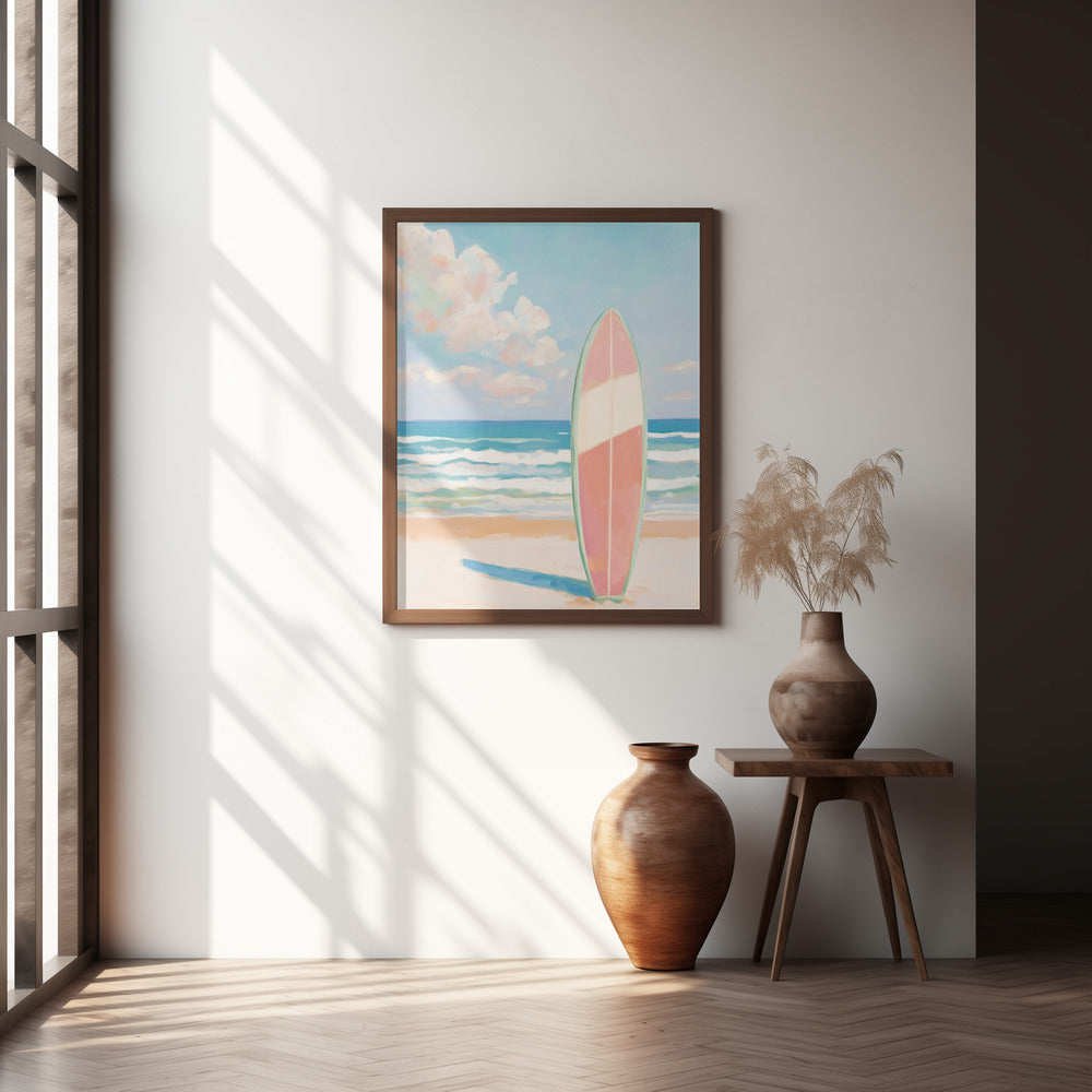 "Sea Beach Surfboard" Wall Art