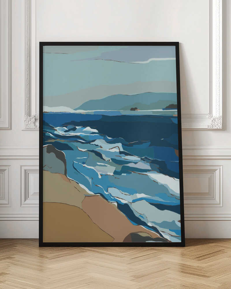"Blue Ocean Shore" by Nikita Jariwala — Coastal Wall Art