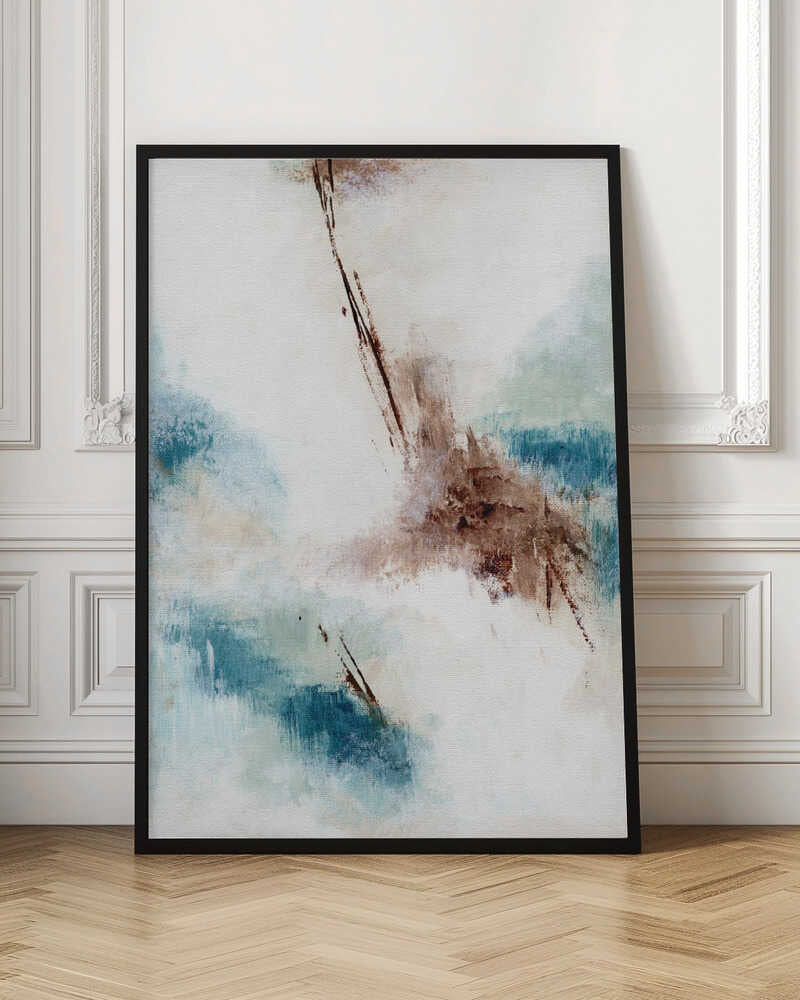 "Textured Blue Brown Abstract" by Nikita Jariwala — Abstract Wall Art