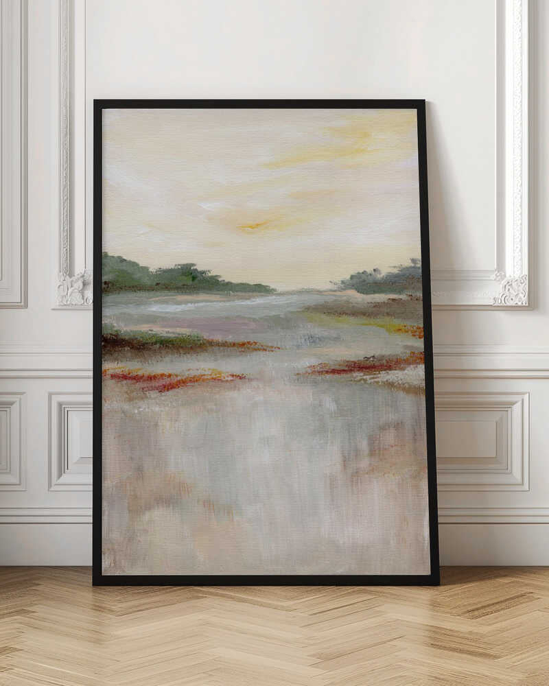 "Tranquil Wetland Glow" by Nikita Jariwala — Landscape Wall Art