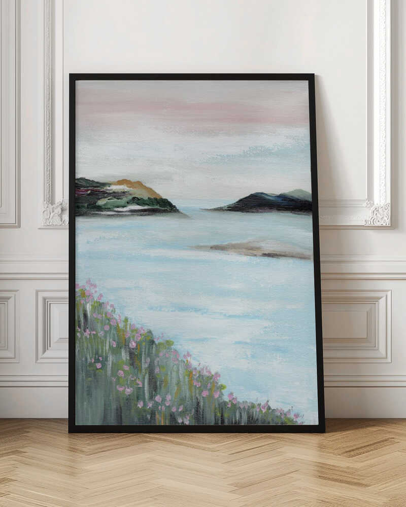 "Serene Coastal Blossoms" by Nikita Jariwala — Coastal Wall Art