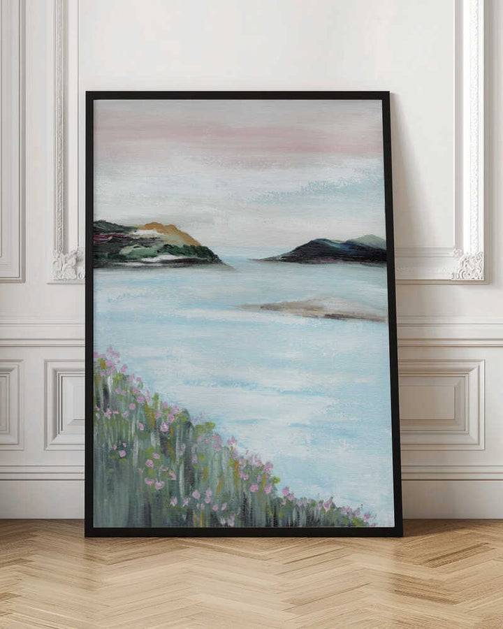 "Serene Coastal Blossoms" by Nikita Jariwala — Coastal Wall Art