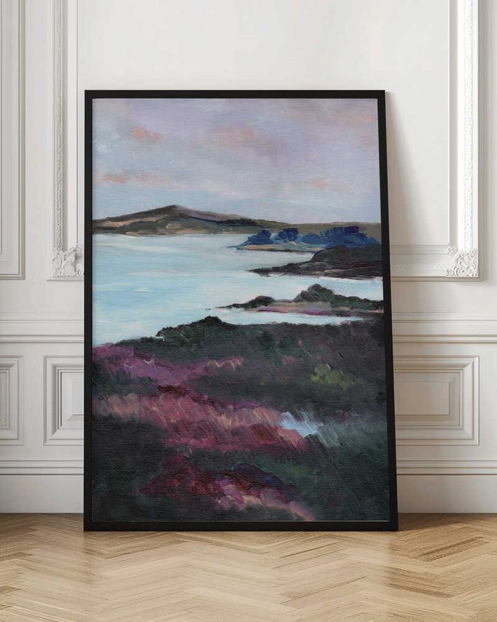 "Purple Coastline Serenity" by Nikita Jariwala — Coastal Wall Art
