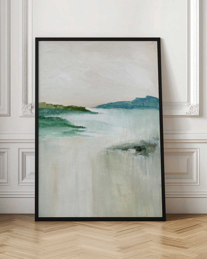 "Misty Coastal Abstract" by Nikita Jariwala — Coastal Wall Art