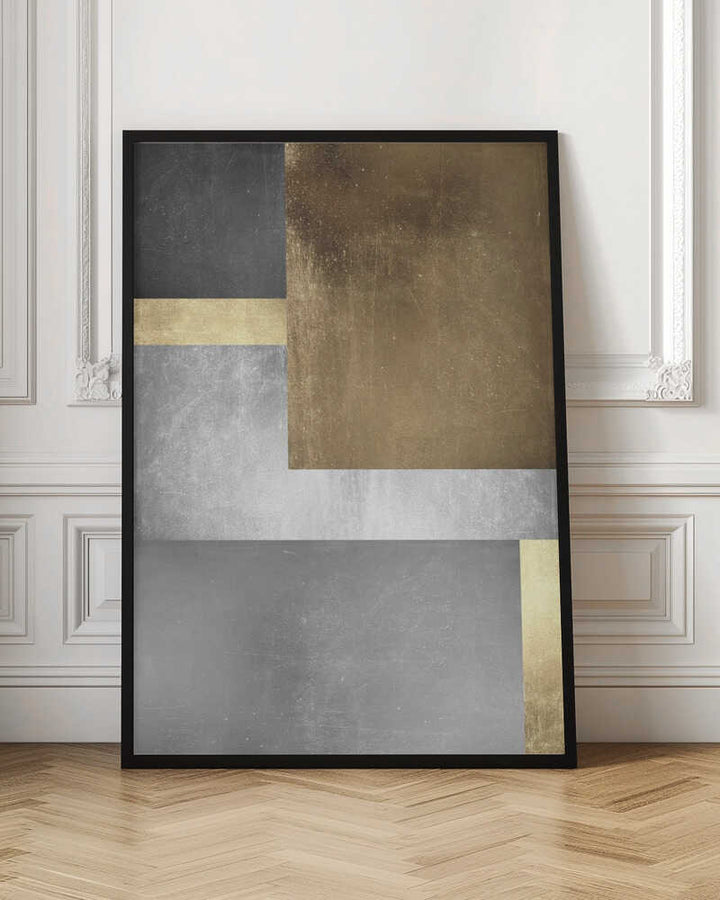 Metallic Gold Silver Abstract