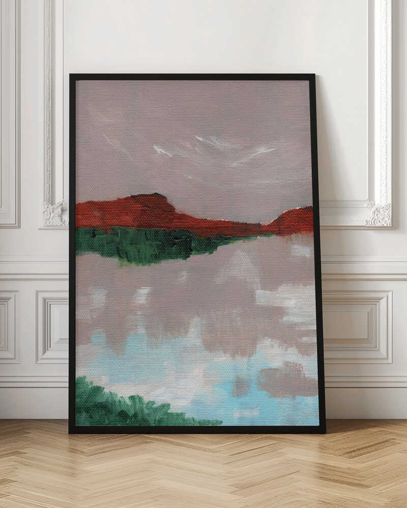 "Red Mountain Reflection" by Nikita Jariwala — Landscape Wall Art