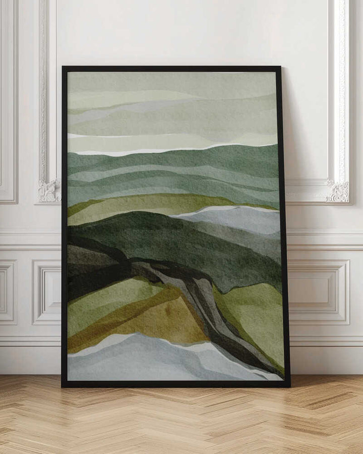 "Serene Green Landscape" by Nikita Jariwala — Landscape Wall Art