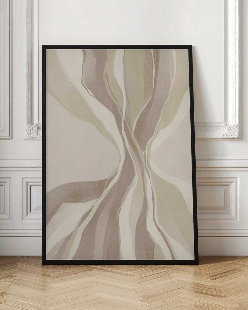 "Flowing Neutral Abstract" by Nikita Jariwala — Abstract Wall Art