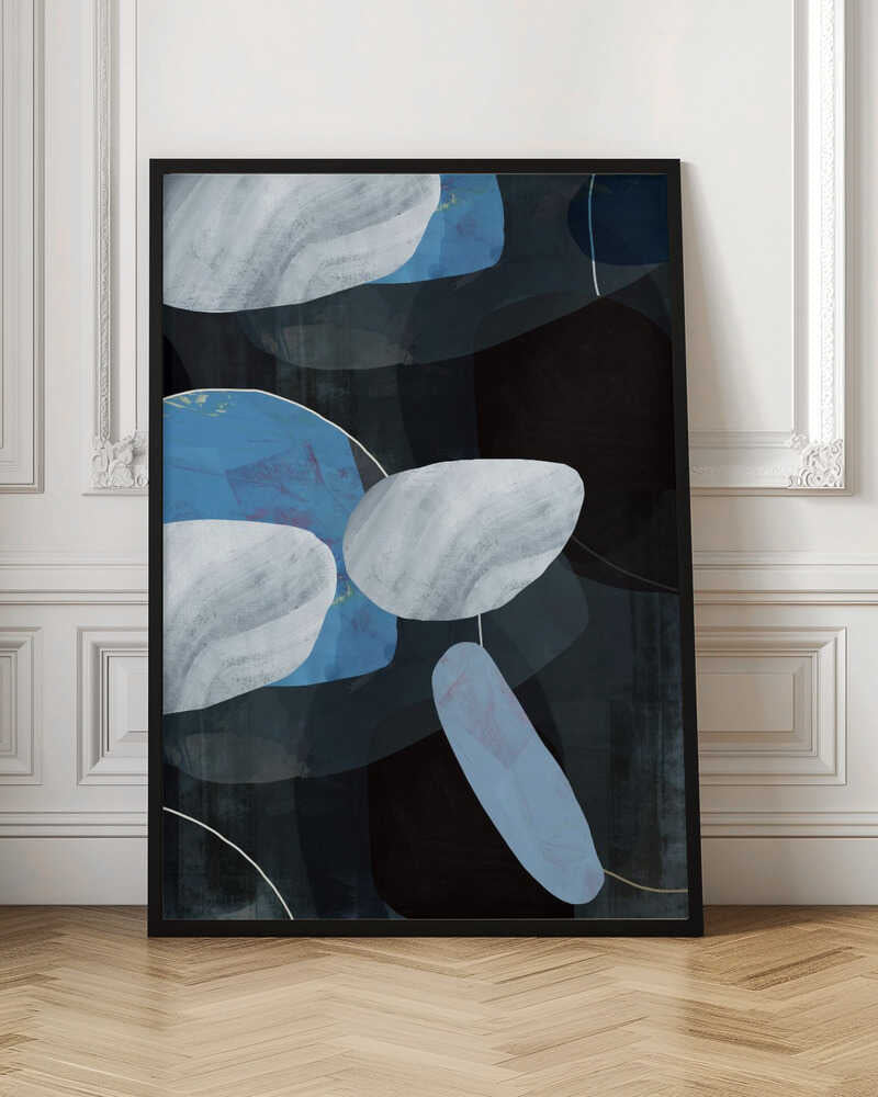 Deep Blue Floating Shapes